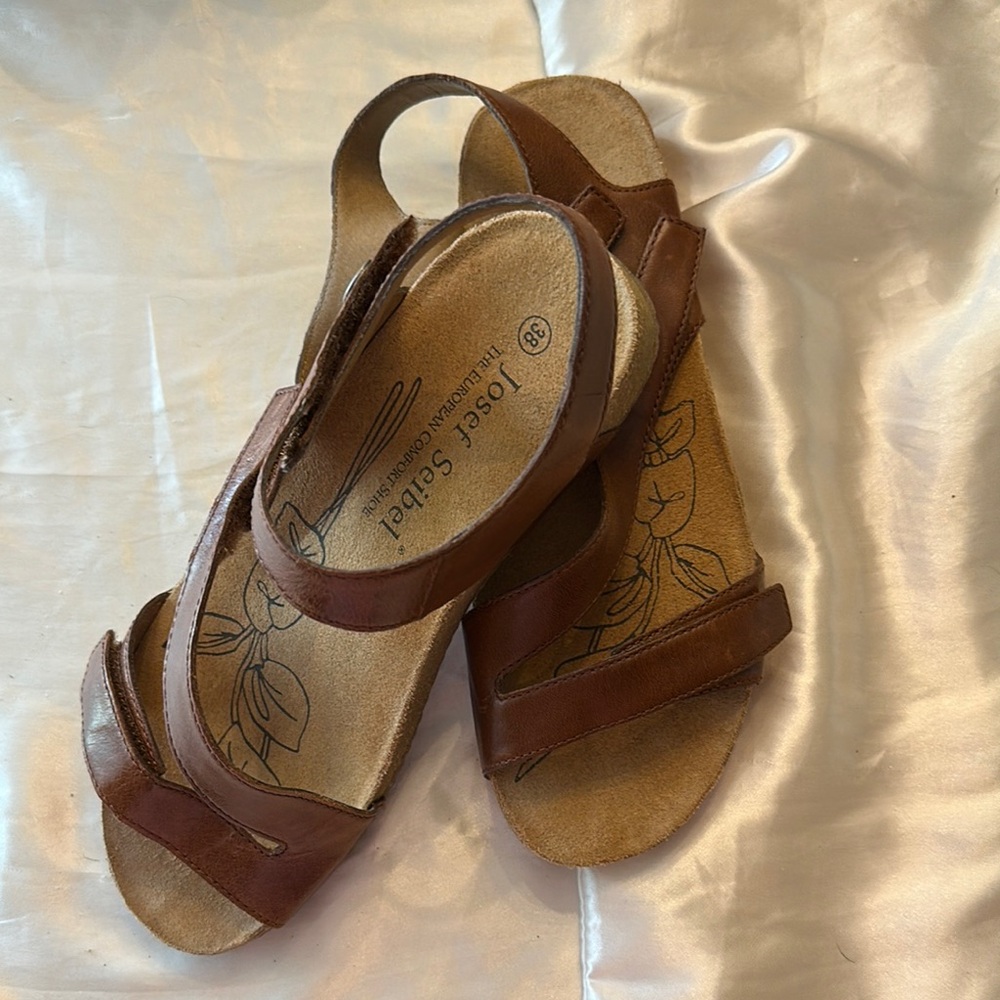 Josef Seibel Women's Brown Leather Sandals